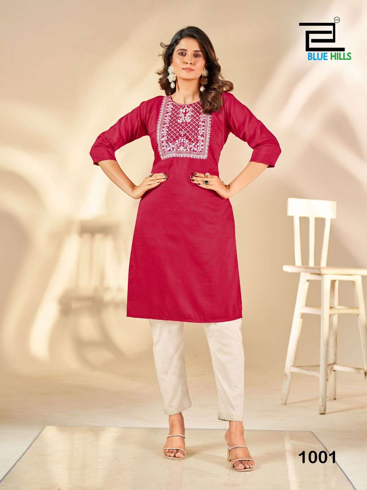 BLUE HILLS SONIA 1001 TO 1004 SERIES PURE SILK PRINTED KURTIS-00099