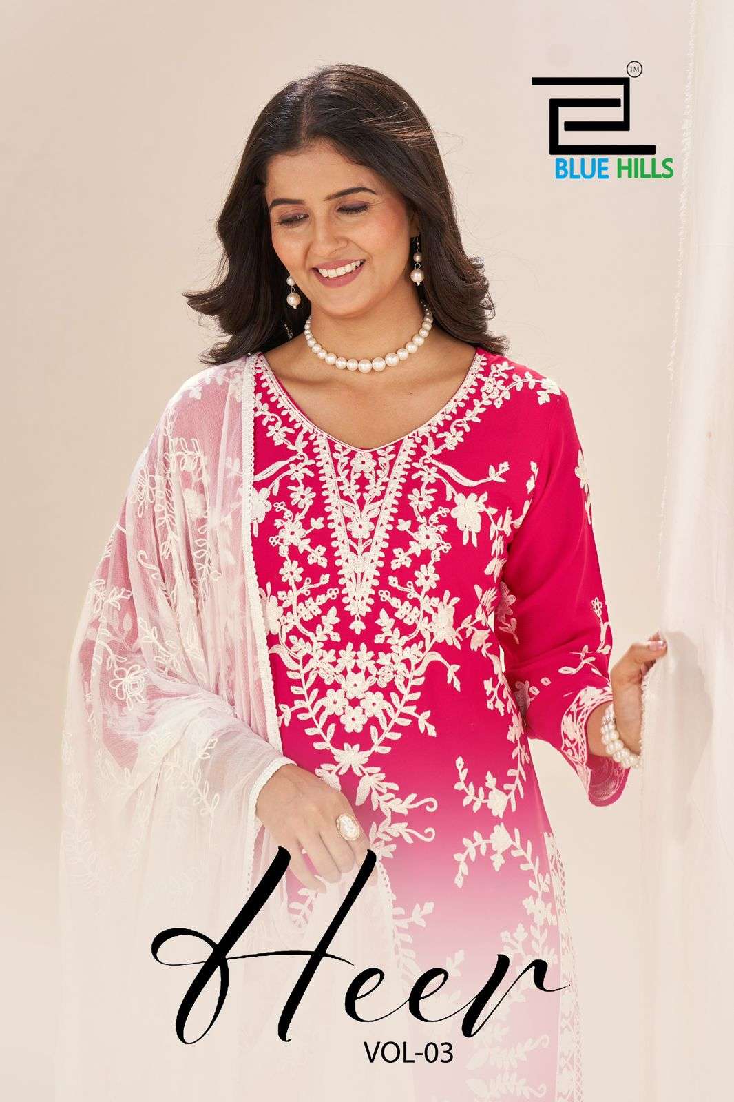 BLUE HILLS VOL-3 3001 TO 3004 SERIES PURE RAYON EMBROIDERY PRINTED DRESSES-00099