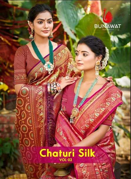 BUNAWAT CHATURI SILK VOL-02 PURE SILK SAREES-00037