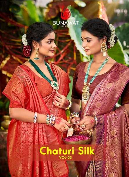 BUNAWAT CHATURI SILK VOL-03 PURE SILK SAREES-00037