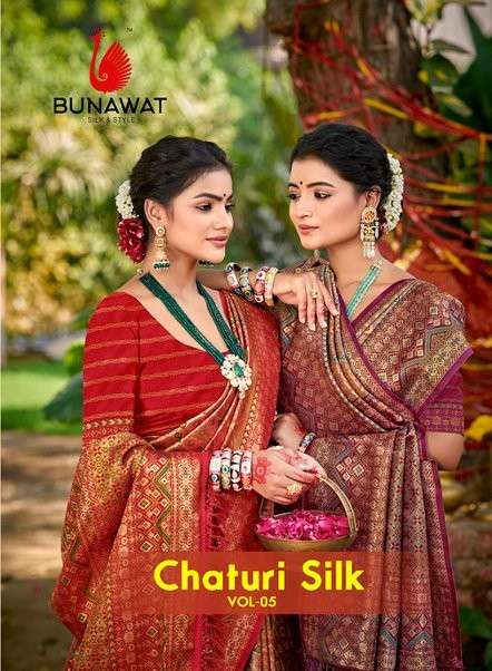 BUNAWAT CHATURI SILK VOL-05 PURE SILK SAREES-00037