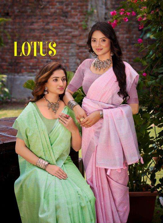 BUNAWAT LOTUS PURE LINEN SAREES-00037