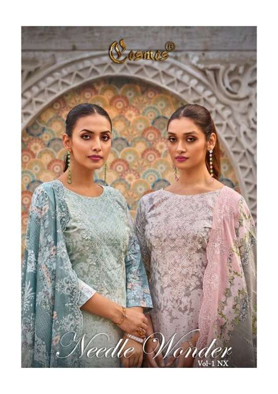 COSMOS FASHION NEEDLE WONDER VOL-1 NX 1001 TO 1008 SERIES PURE LAWN COTTON PRINTED DRESSES-00201