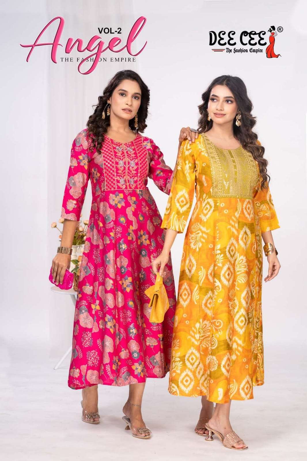 DEE CEE ANGEL VOL-02 PURE VERTICAN PRINTED KURTIS-00093