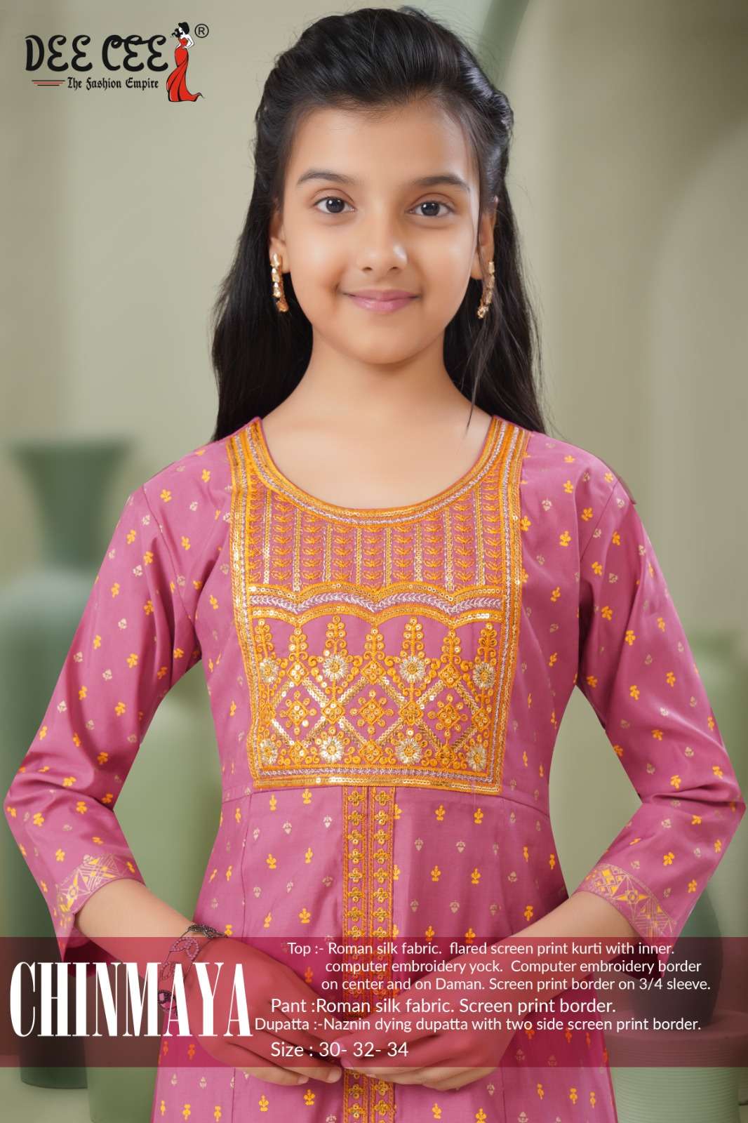 DEE CEE CHINMAYA PURE ROMAN SILK EMBROIDERY DRESSES-00093