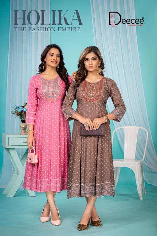 DEE CEE HOLIKA PURE RAYON PRINTED KURTIS-00014