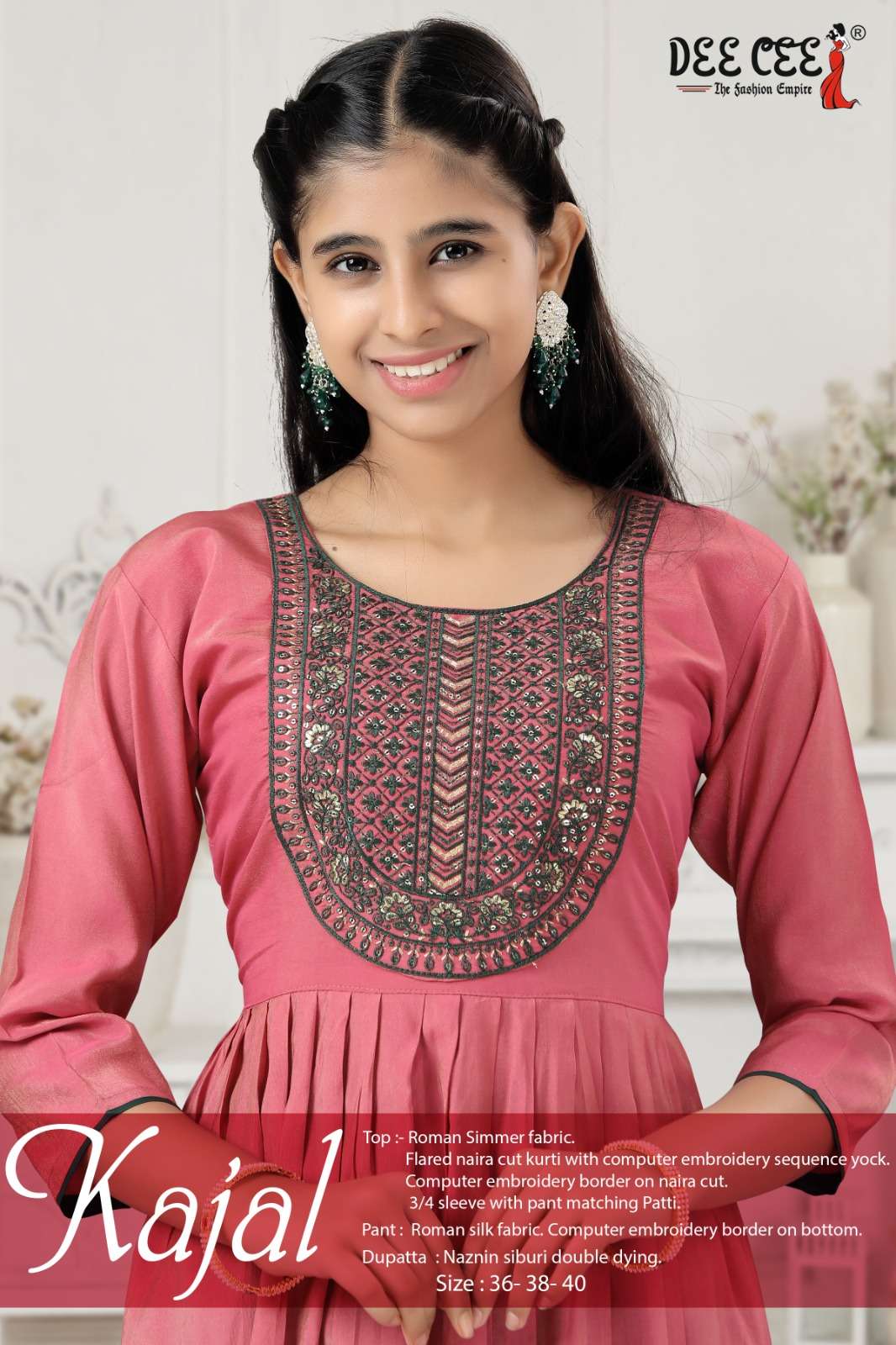 DEE CEE KAJAL ROMAN SIMMER EMBROIDERY DRESSES-00093