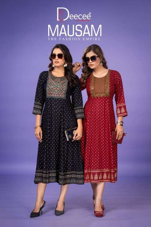 DEE CEE MAUSAM PURE RAYON PRINTED KURTIS-00014
