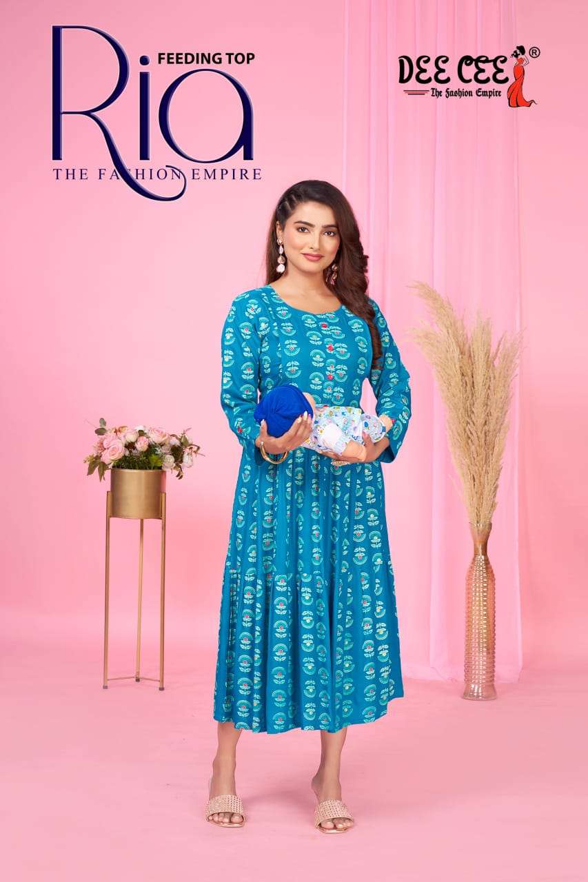 DEE CEE RIA PURE RAYON PRINTED KURTIS-00093