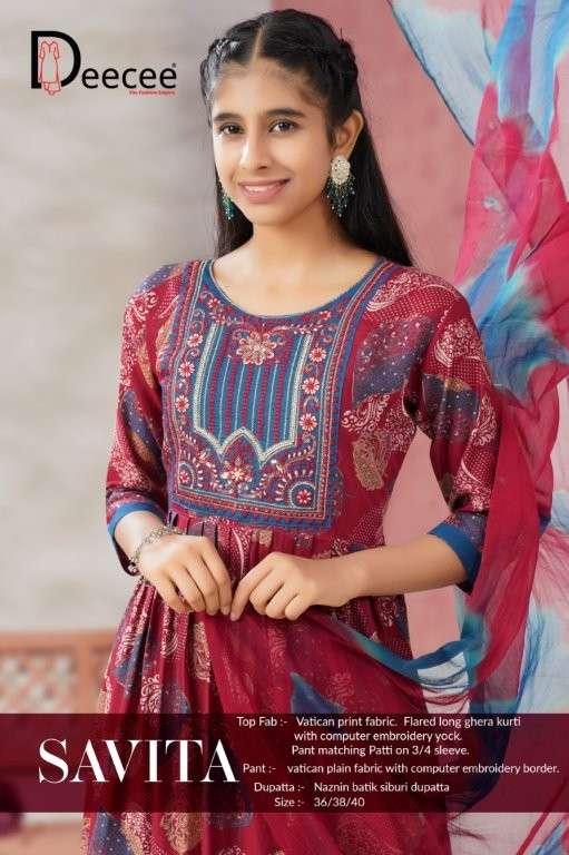 DEE CEE SAVITA PURE VETICAN PRINTED EMBROIDERY DRESSES-00093