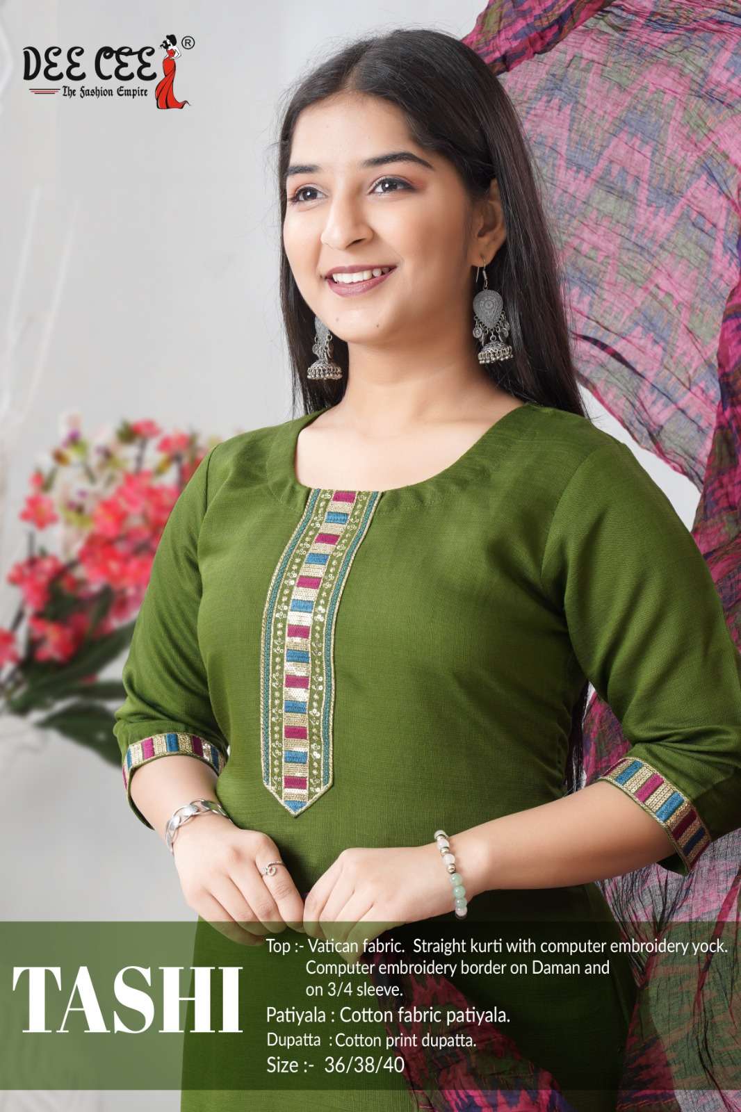 DEE CEE TASHI PURE VETICAN EMBROIDERY DRESSES-00093