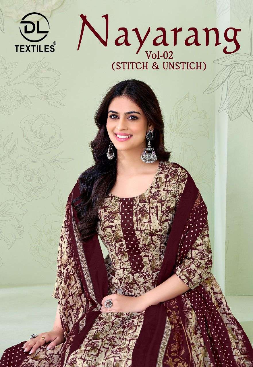 DL TEXTILES NAYARANG VOL-2 2001 TO 2010 SERIES PURE COTTON PRINTED DRESSES-00015
