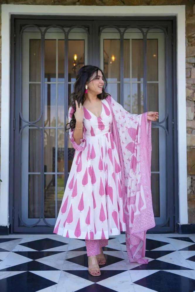 DN-360 SAIMA BY ASLIWHOLESALE DESIGNER PURE COTTON PRINTED DRESSES-00232