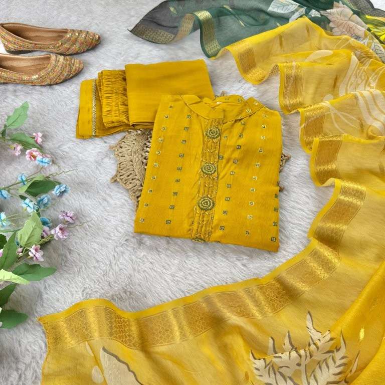 DN-481 BY ASLIWHOLESALE DESIGNER PURE JACQUARD COTTON EMBROIDERY PRINTED DRESSES-00232