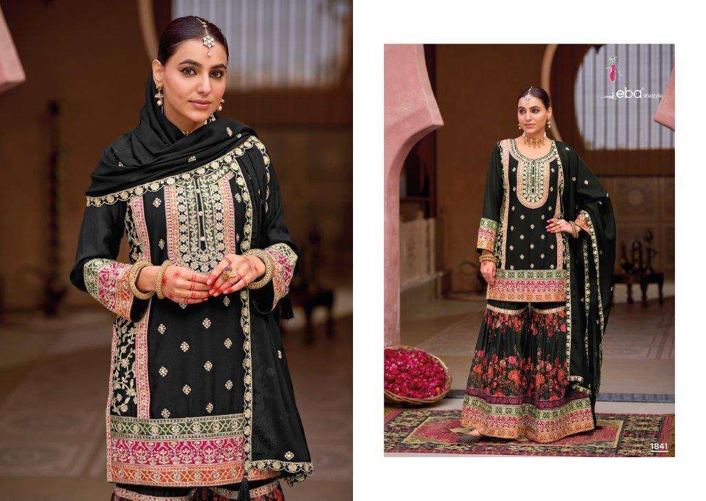 EBA LIFESTYLE RANG-2 1841 TO 1842 SERIES PURE CHINON EMBROIDERY DRESSES-00289