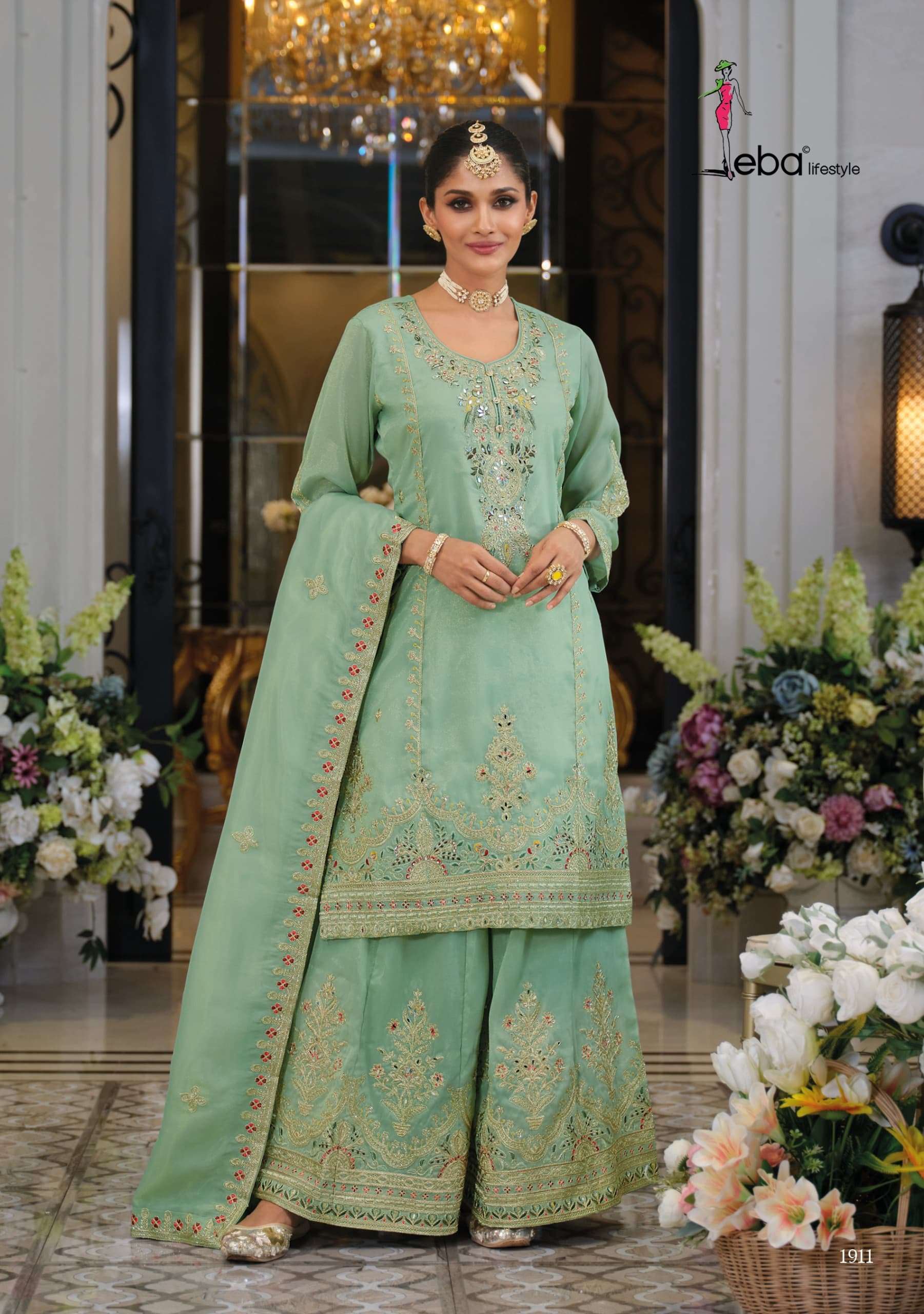 EBA LIFTESTYLE PARADISE PURE SHIMMER EMBROIDERY PRINTED DRESSES-00289