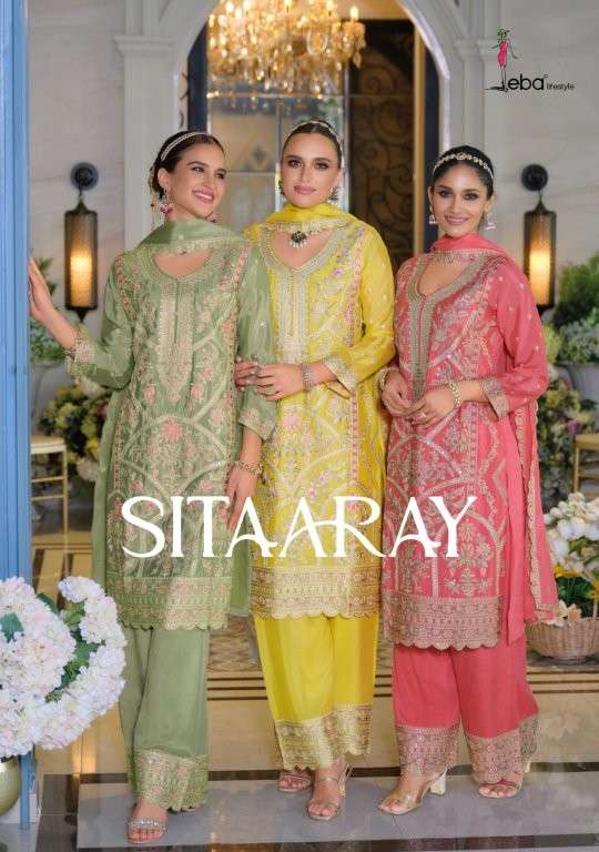 EBA LIFTESTYLE SITAARAY 1917 TO 1919 SERIES PURE CHINNON EMBROIDERY PRINTED PAKISTANI DRESSES-00289