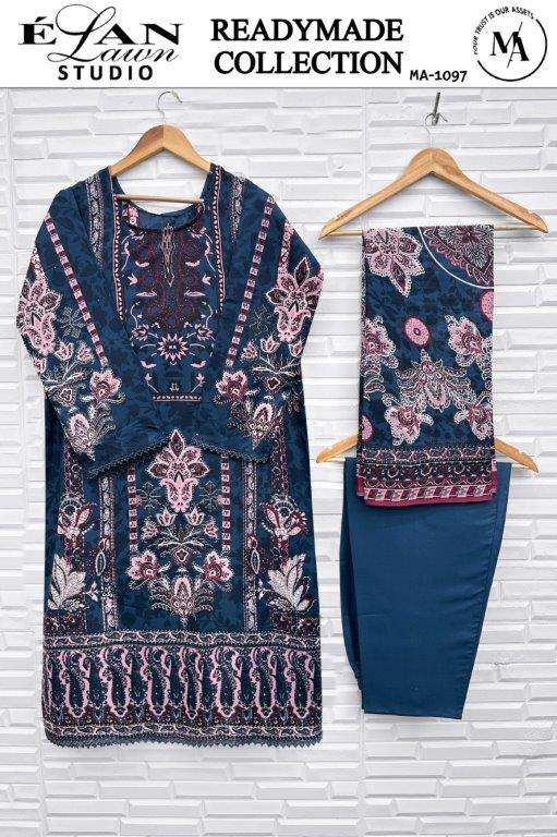 ELAN LAWN STUDIO MA-1097 1097 TO 1102 SERIES PURE COTTON PAKISTANI DRESSES-00245