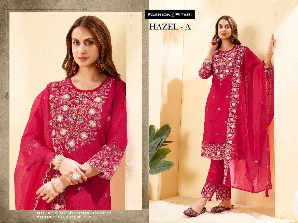 FASHION HAZEL A TO C SERIES PURE VERTIGAN  FANCY EMBROIDERY DRESSES-00014