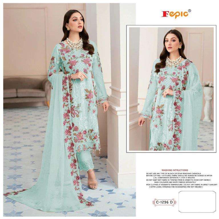 FEPIC ROSEMEEN 1296 -D SERIES PURE GEOREGETTE EMBROIDERY PAKISTANI DRESSES-00201