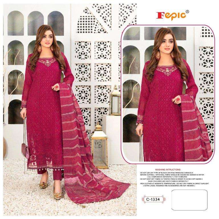 FEPIC ROSEMEEN 1334 PURE GEORGETTE EMBROIDERY DRESSES-00201