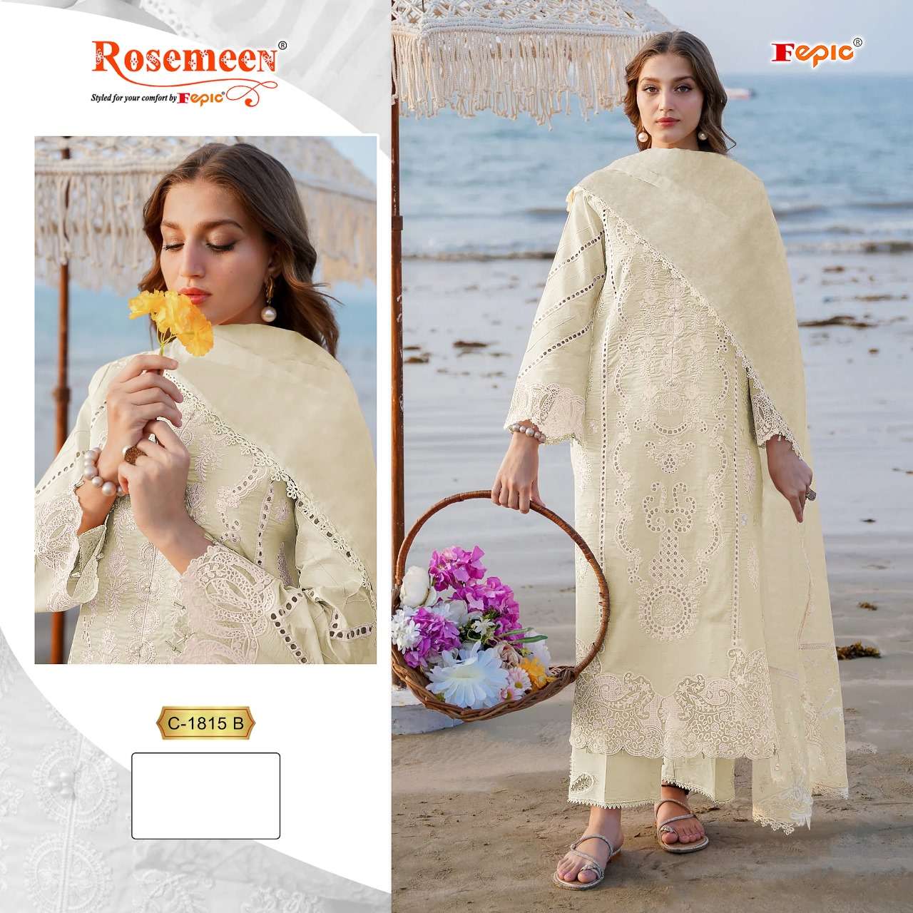 FEPIC ROSEMEEN 1815 PURE COTTON EMBROIDERY DRESSES-00201