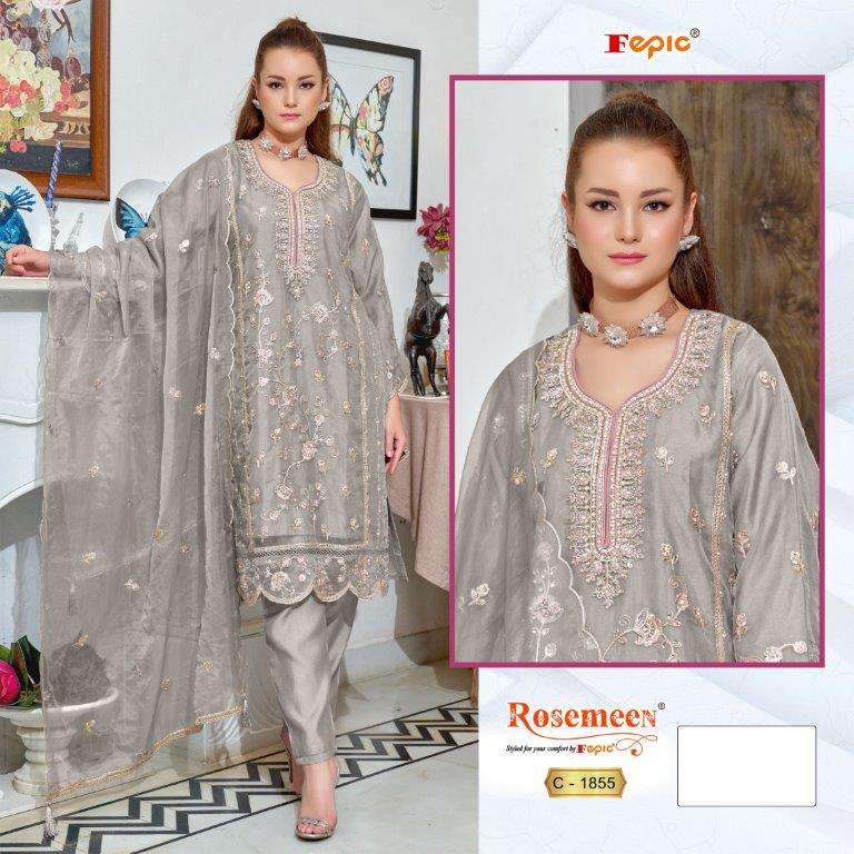 FEPIC ROSEMEEN 1855-A TO 1855-C SERIES PURE ORGANZA EMBROIDERY DRESSES-00201
