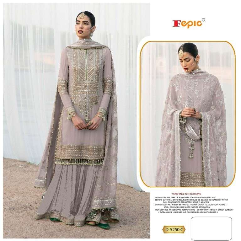 FEPIC ROSEMEEN 5250-C SERIES PURE GEORGETTE EMBROIDERY PRINTED PAKISTANI DRESSES-00201