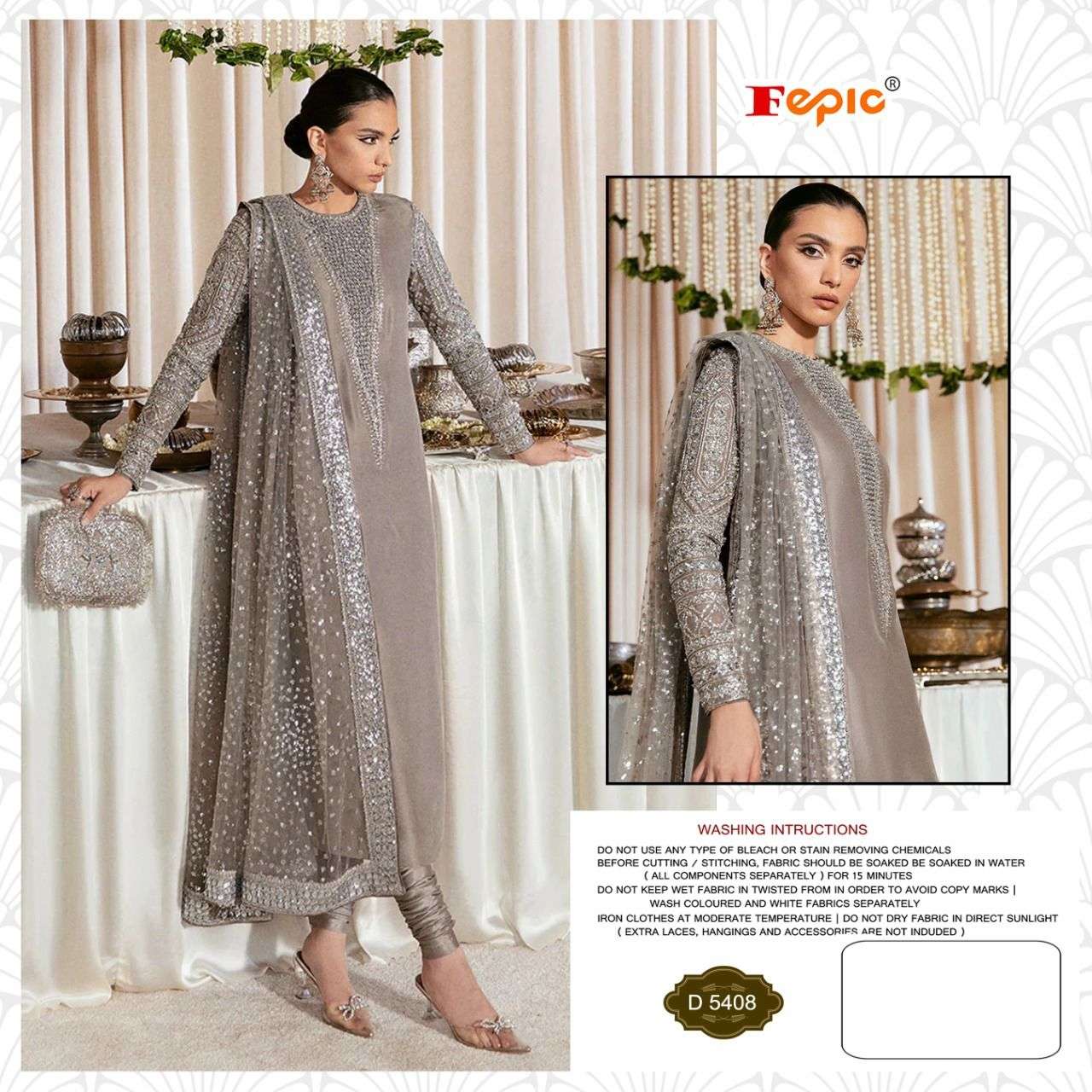 FEPIC ROSEMEEN 5408 PURE GEORGETTE EMBROIDERY PAKISTANI DRESSES-00201