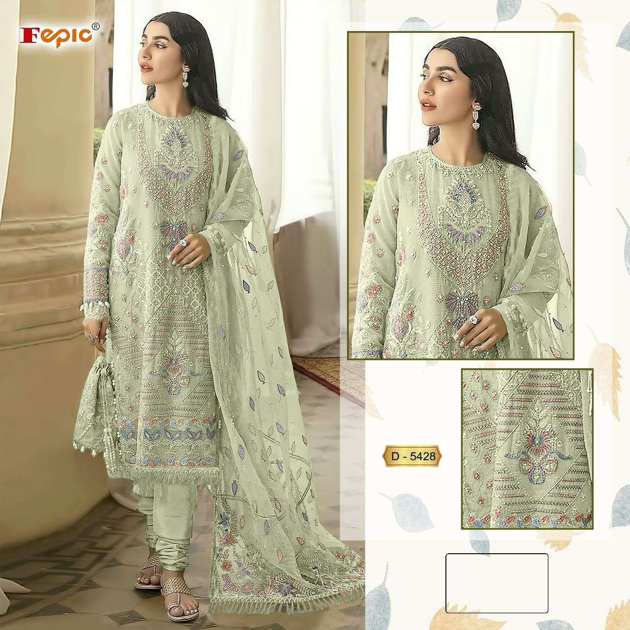 FEPIC ROSEMEEN 5428 PURE GEORGETTE EMBROIDERY PAKISTANI DRESSES-00201