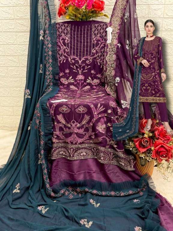 FEPIC ROSEMEEN C-1776 PURE GEORGETTE EMBROIDERY PAKISTANI DRESS-00201