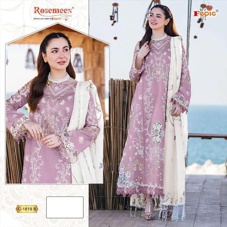 FEPIC ROSEMEEN C-1819 PURE HEAVY RAYON EMBROIDERY PAKISTANI DRESSES-00201