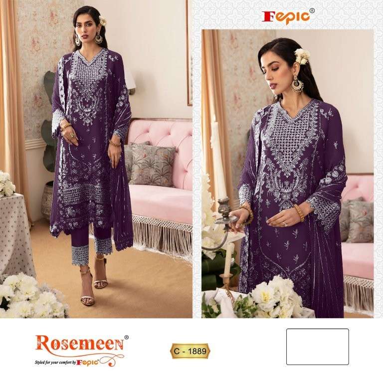 FEPIC ROSEMEEN C-1889 COLOURS NX DESIGNER GEORGETTE EMBROIDERY DRESSES-00201
