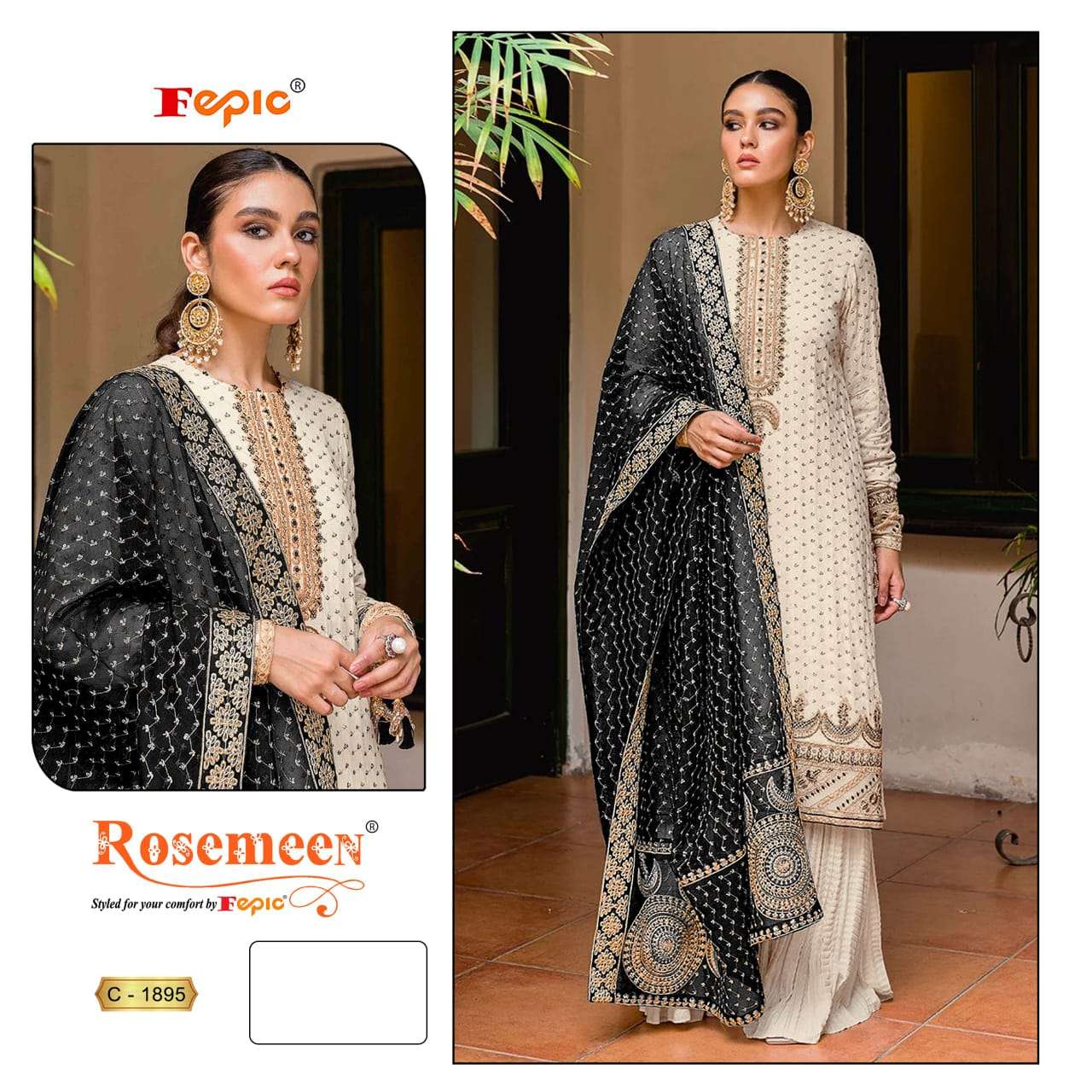 FEPIC ROSEMEEN C-1895 HEAVY GEORGETTE EMBROIDERY PAKISTANI DRESSES-00201