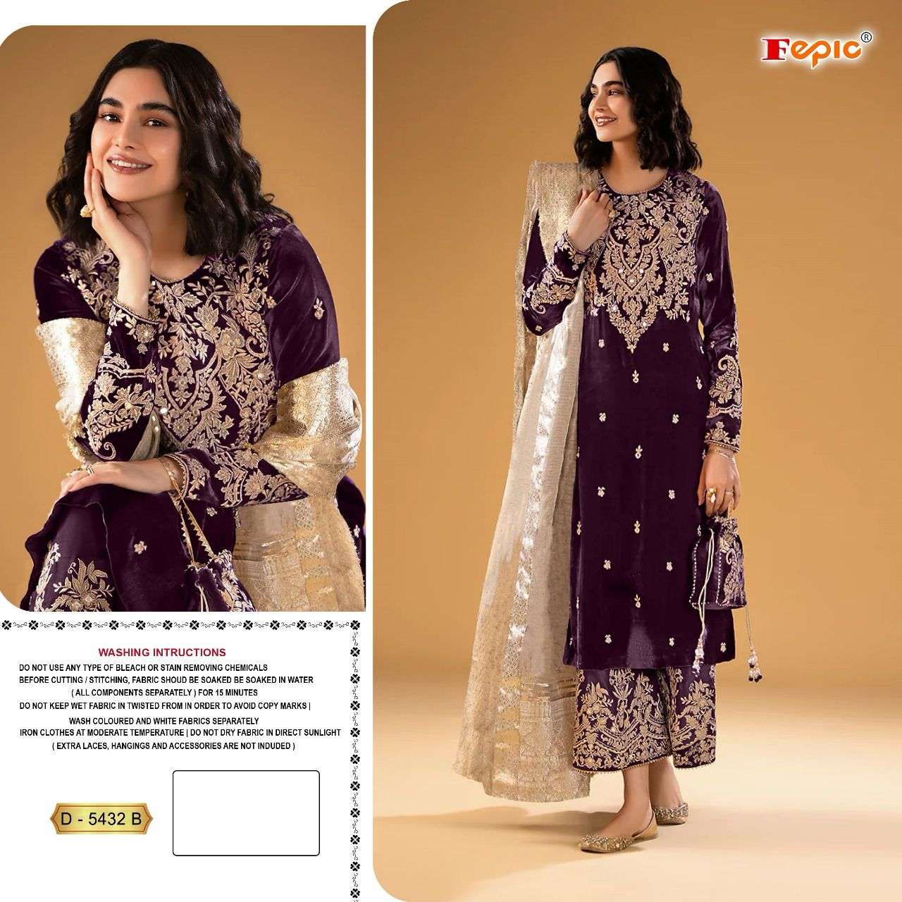 FEPIC ROSEMEEN D-5432 PURE GEORGETTE EMBROIDERY PAKISTANI DRESSES-00201