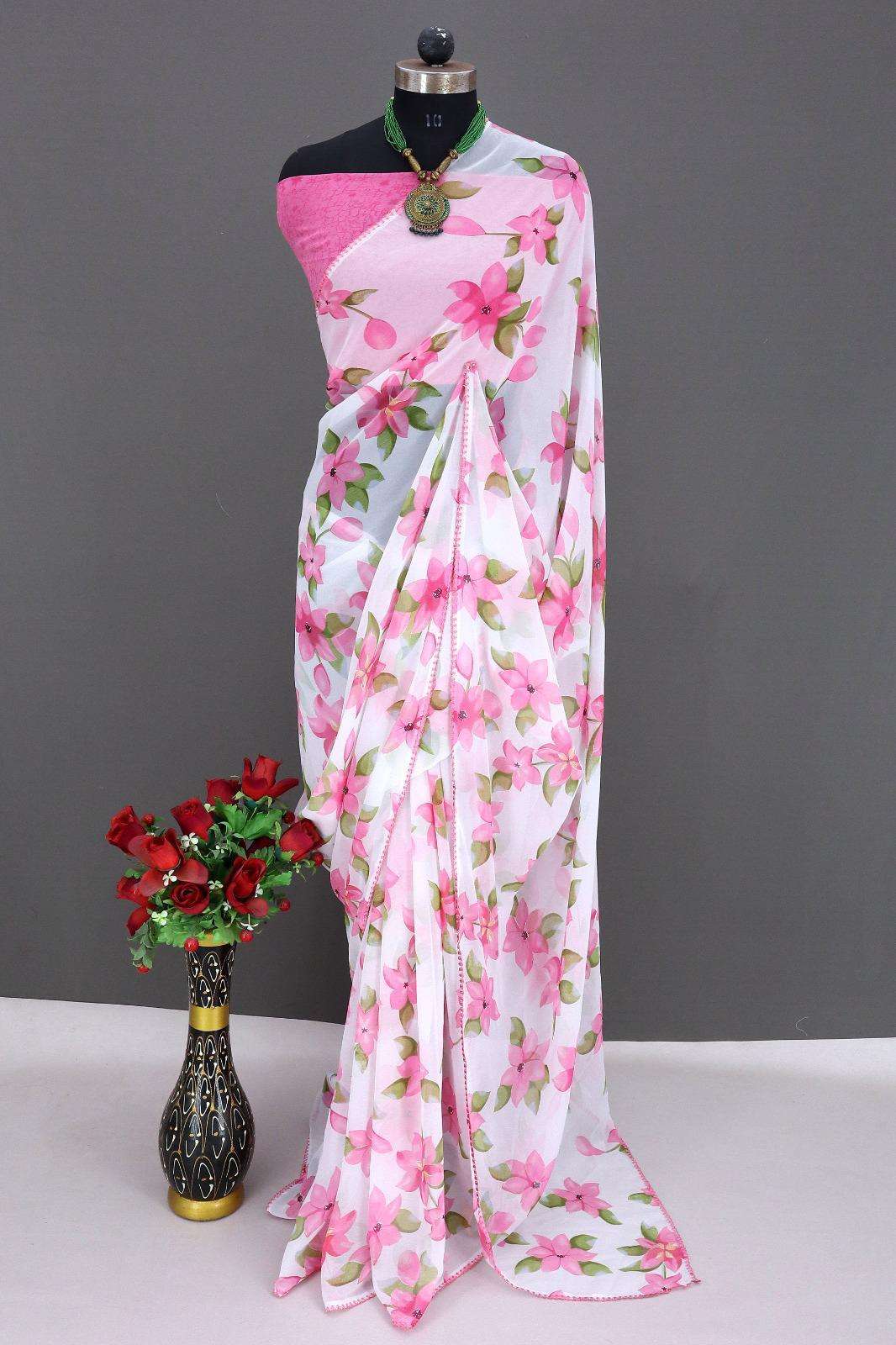 FLORAL BY ASLIWHOLSALE DESIGNER PURE FANCY PRINTED SAREES-00090