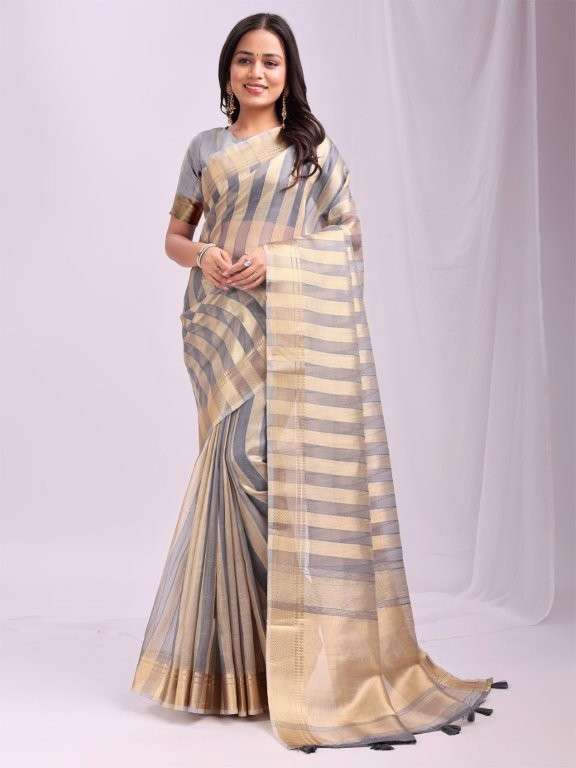 FOSHAN BY ASLIWHOLESALE DESIGNER PURE ORGANZA SAREES-00281