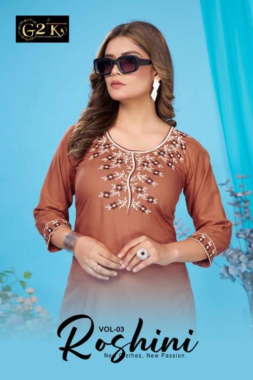 G2K ROSHINI VOL-02 PURE RAYON EMBROIDERY KURTIS-00140