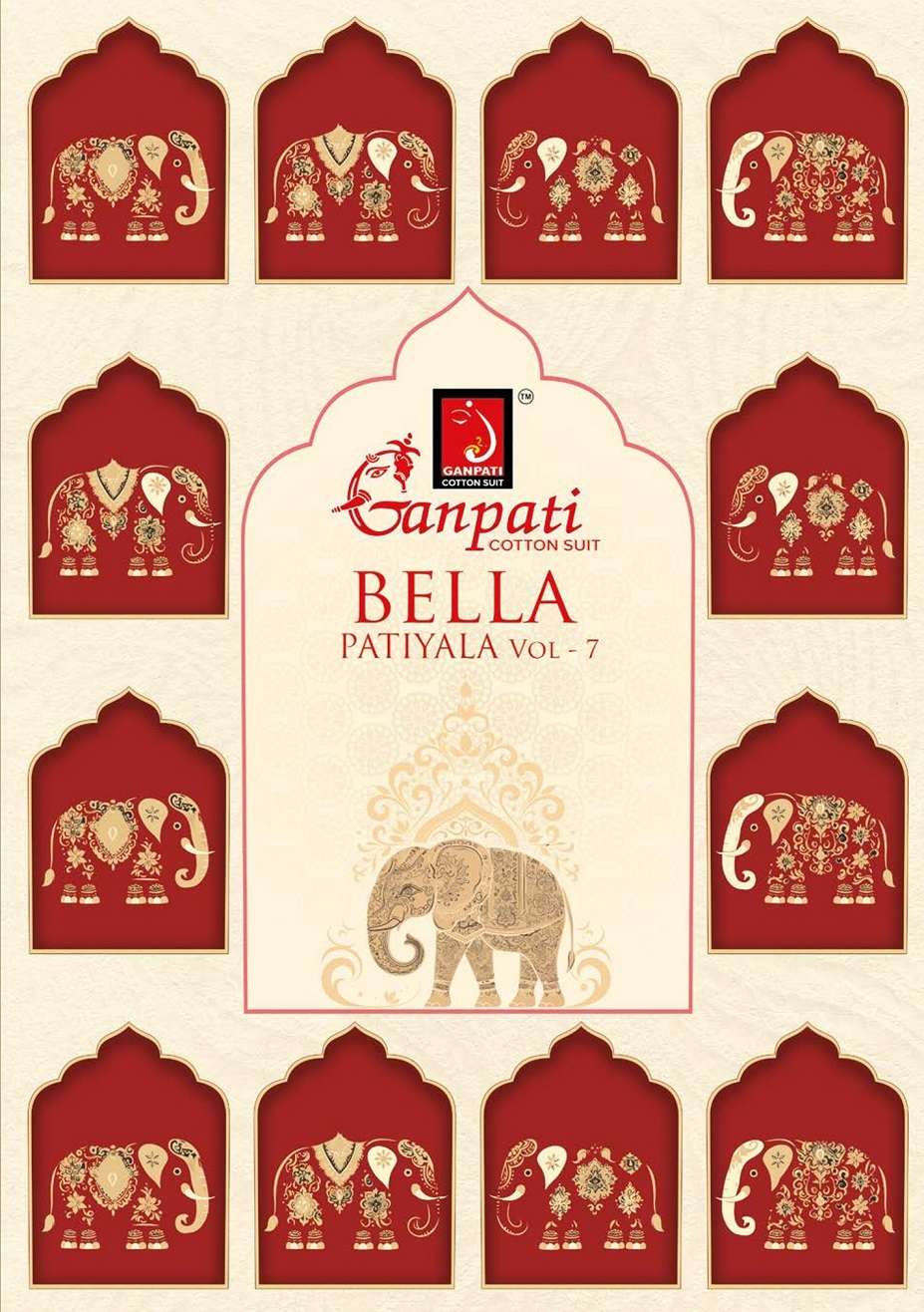 GANPATI BELLA PATIYALA VOL-7 701 TO 715 SERIES PURE COTTON PRINTED DRESSES-00015