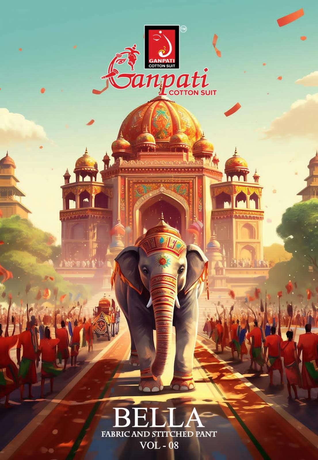 GANPATI BELLA VOL-8 801 TO 815 SERIES PURE COTTON PRINTED DRESSES-00015