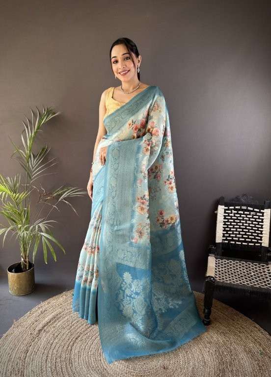 GARDEN VOL-2 BY ASLIWHOLESALE DESIGNER PURE SILK PRINTED SAREES-00230