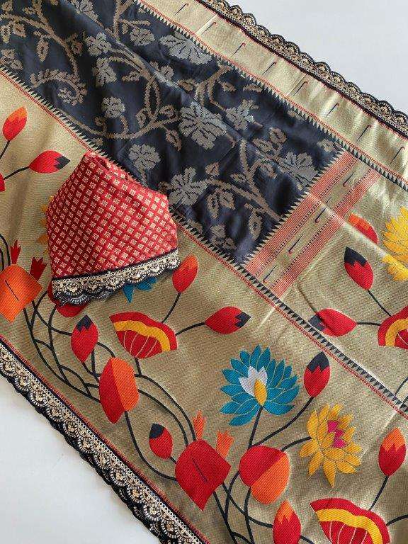 GEETA BY ASLIWHOLESALE DESIGNER PURE PAITHANI SILK SAREES-00282