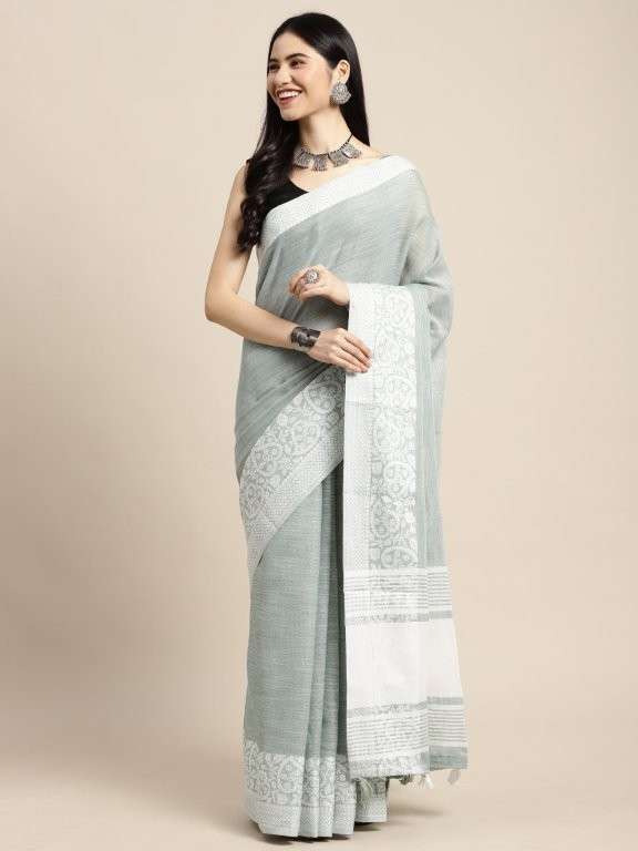GLORY BY ASLIWHOLESALE DESIGNER PURE LINEN SAREES-00281