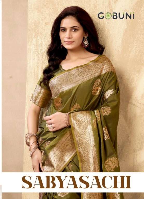 GOBUNI SABYASACHI 1601 TO 1604 SERIES PURE SILK SAREES-00137