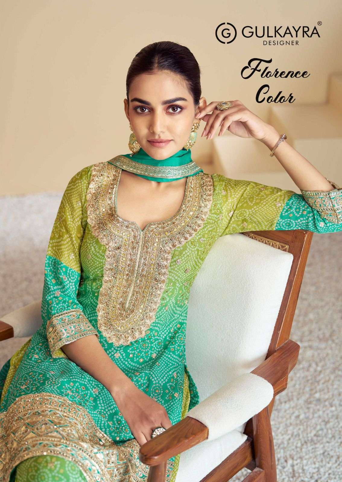 GULKAYRA FLORENCE COLOUR PURE CHINON PRINTED DRESSES-00150