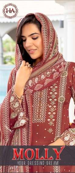 HARSHIT FASHION HUB HOLLY PURE CAMBRIC PRINTED PAKISTANI DRESSES-00201
