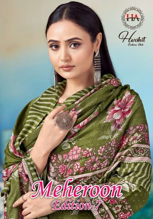 HARSHIT FASHION HUB MEHEROON VOL-07 PURE VISCOSE RAYON PRINTED PAKISTANI DRESSES-00201