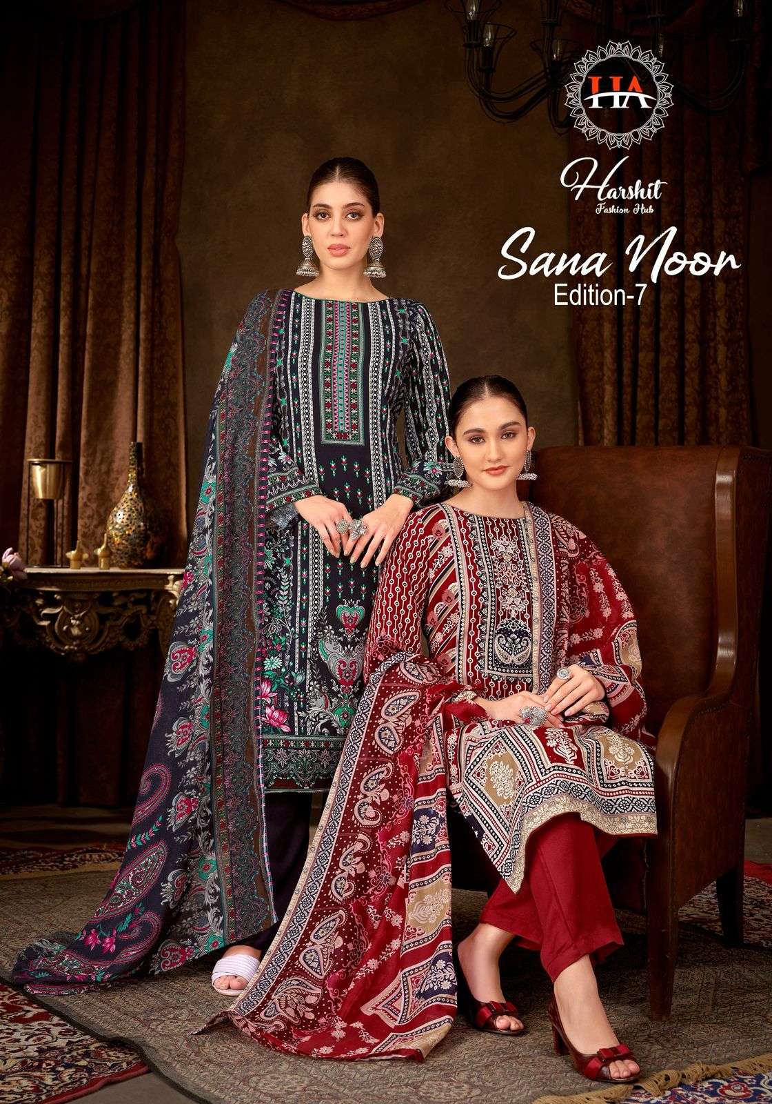 HARSHIT FASHION HUB SANA NOOR VOL-07 PURE VISCOSE RAYON PRINTED PAKISTANI DRESSES-00201