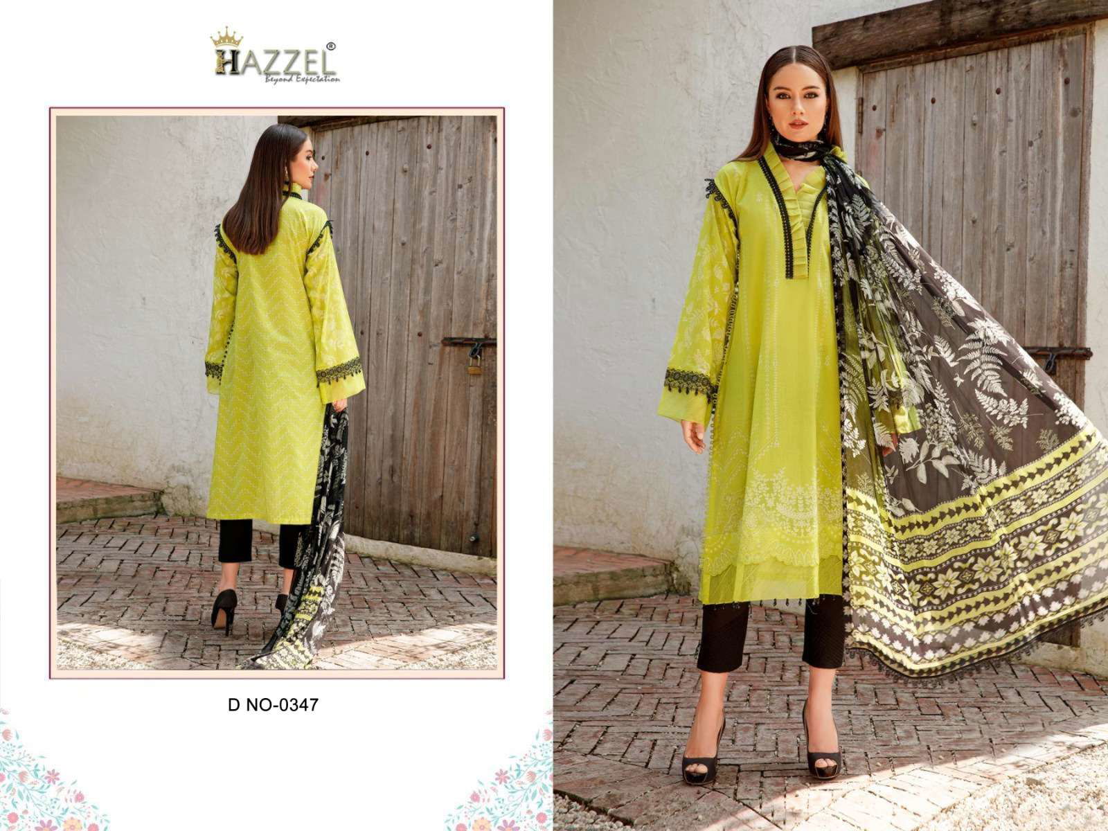 HAZZEL 347 PURE COTTON PRINTED PAKISTANI DRESS-00071