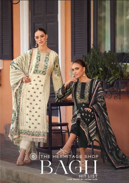 HERMITAGE BAGH HITLIST PURE JAM SATIN PRINTED EMBROIDERY PAKISTANI DRESSES-00201